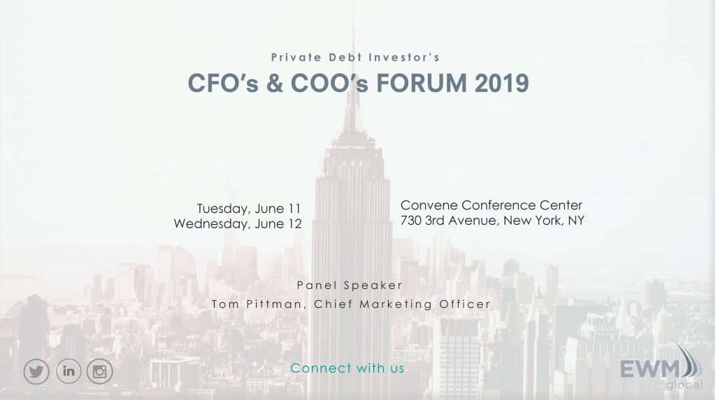 Private Debt Investor: CFOs & COOs Conference NYC 2019