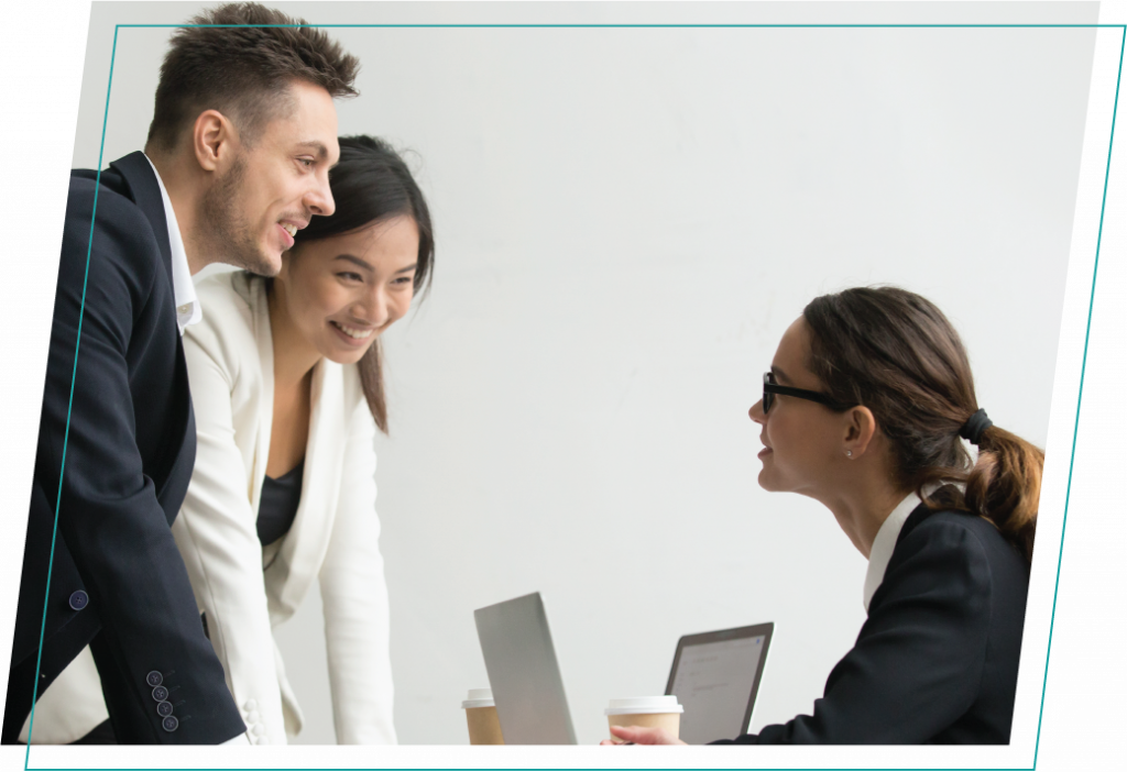 Clients discussing with company about plan options
