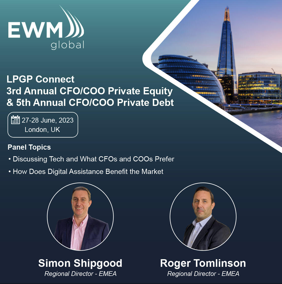 EWM Global to Sponsor LPGP 3rd Annual CFO/COO Private Equity Conference & 5th Annual CFO/COO Private Debt Conference